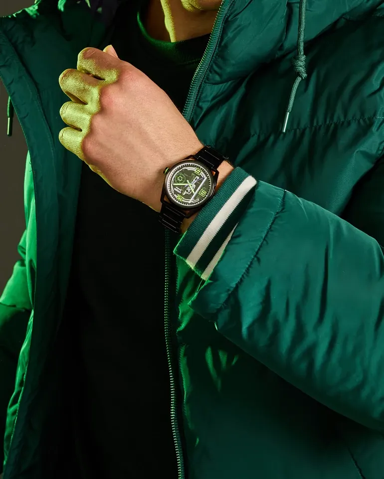 Hulk, Green Goliath Black Dial Stainless Steel Bracelet BM7675-57W